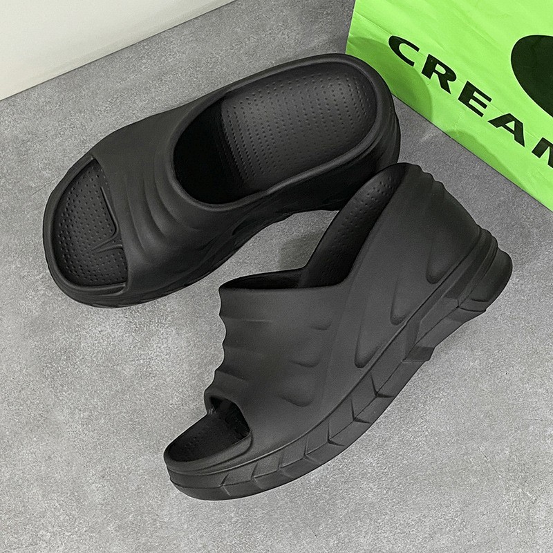 Transfronteriza más tamaño zapatillas suela gruesa aumentó 10CM sandalias de las mujeres al aire libre casual moda tacones altos slip-on sandalias