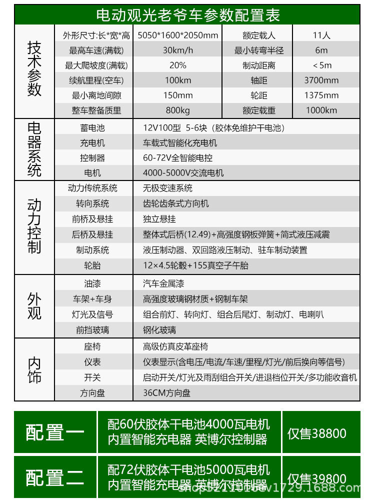 Electric Sightseeing Car, Golf Cart, Campus and Scenic Area Sightseeing Patrol Car, Vintage Car for House Tours, Reception and Transfer Vehicle