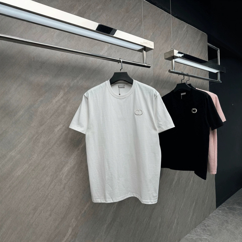 【Ceiling-Level Customer Service】Real Photos of Classic Cd Letter Embroidery High-Weight 320g Round Neck Short-Sleeve T-Shirt 【Ceiling-Level Customer Service】Real Photos of Classic Cd Letter Embroidery High-Weight 320g Round Neck Short-Sleeve T-Shirt