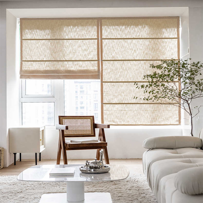 Roman Blinds, Nordic Cloth Blinds, Semi-shading, Japanese-style, Chinese-style Linen, Cotton And Linen Bay Windows, Bedroom Balcony Curta