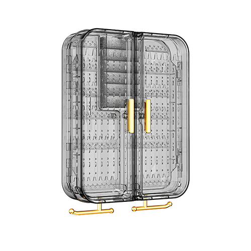 Bedroom wall-mounted earring necklace storage rack plastic transparent jewelry display rack high-end home jewelry storage box
