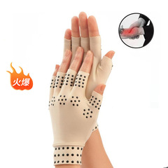 Cross-border magnetic therapy pressure gloves half-finger non-slip joint training outdoor sports fitness cycling gloves wholesale