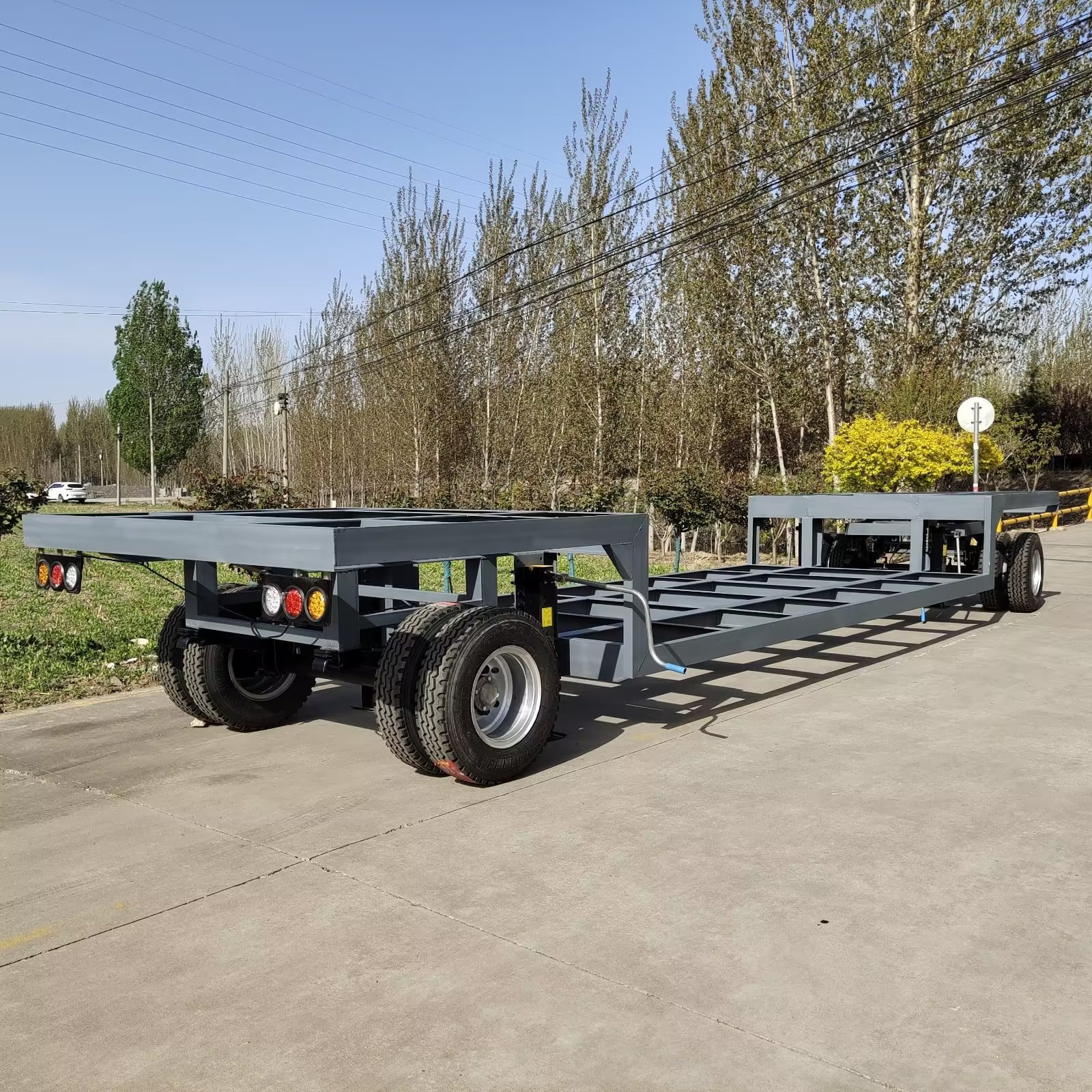 10吨下沉式骨架车 框架拖车机械搬运货物运输物料工具车厂家现货