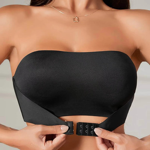 Cross-border European and American Sexy Traceless Front Buckle Tube Top Underwear Anti-running Light Not Falling Top Bracing Gather Wrap Chest Beautiful Back Underwear Women