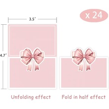 跨境定制粉色蝴蝶结贺卡水彩帐篷名片婴儿洗礼生日礼品卡婚礼装饰