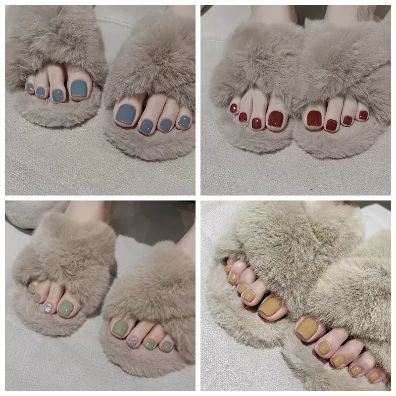 Y系列夏季新款脚指甲穿戴甲可拆卸美甲成品简约日常显白假指甲片