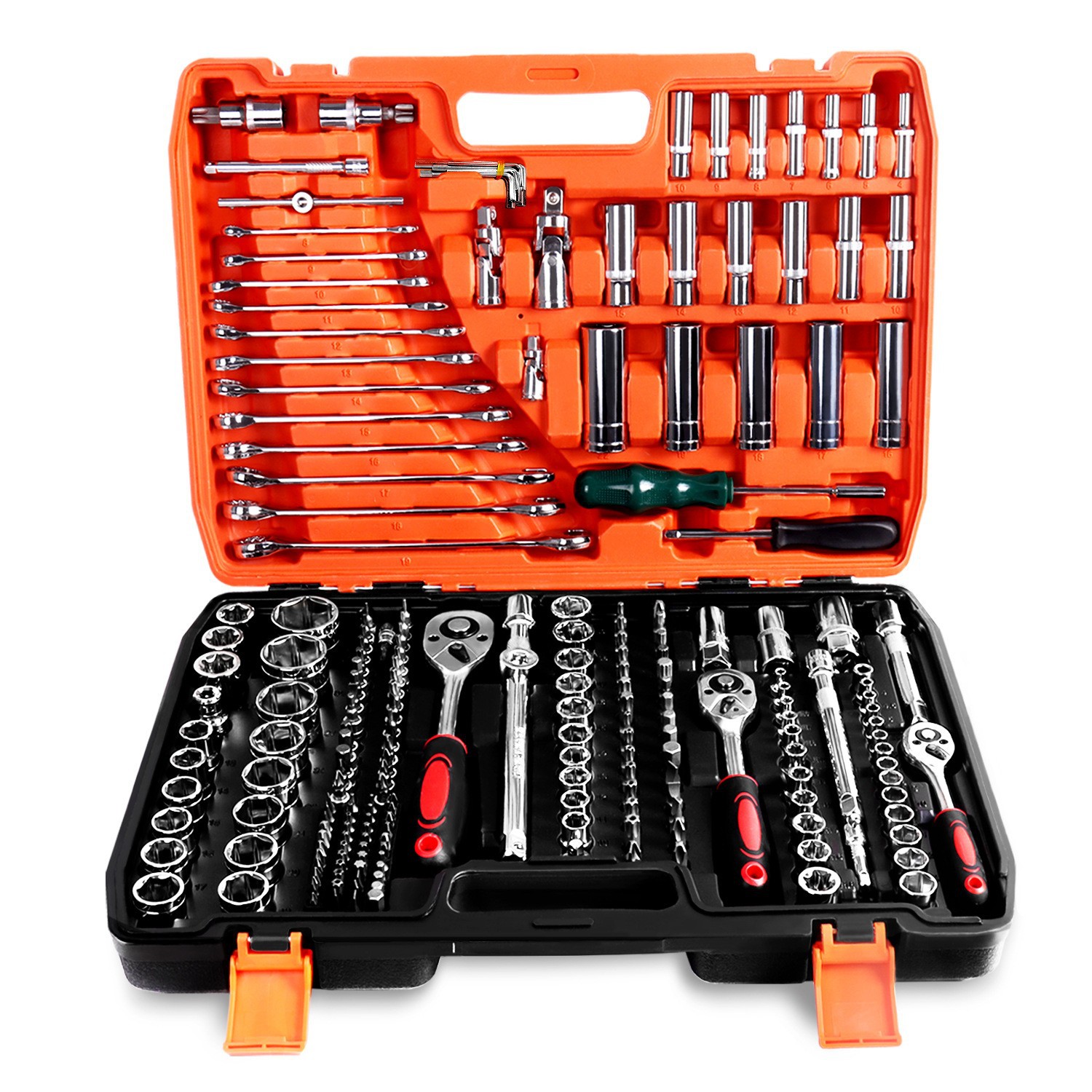 216-Piece Ratchet Wrench Repair Tool Box Car Mechanical Repair Multi-Functional Socket Large Flying Wrench Set