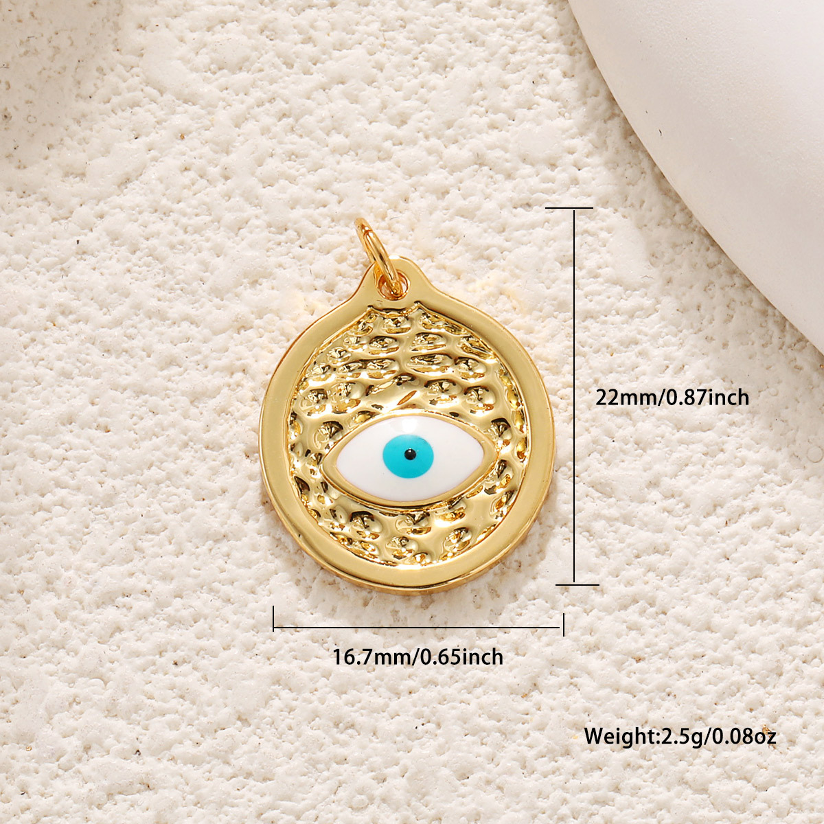 5g Weight Pendant Jewelry Making Type 13.8*18mm Jewelry Making Size Zircon Inlay Material DIY Jewelry Accessories Classification 1 Piece Quantity Copper Material Eye Pattern Enamel, Inlay Design IG Style Style 1 Piece 13.8*18mm Copper Zircon Eye Pendant 19