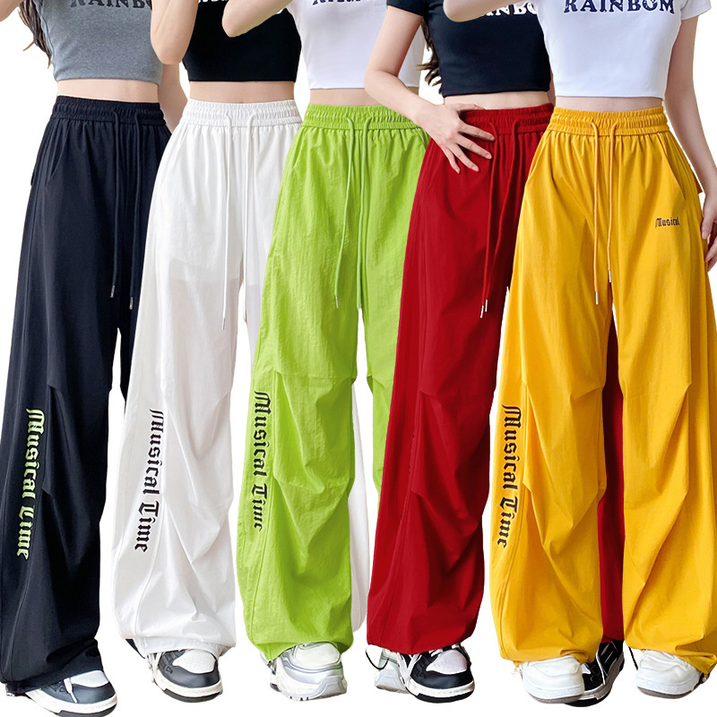 2026 Summer New Sports Pants High-Waisted Slimming Loose Casual Harem Fitness Women's Two-Way Pants Paratrooper Pants