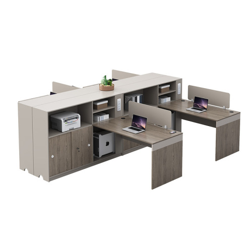Office desk and chair set for finance employees, double facing each other, minimalist modern office desk, office