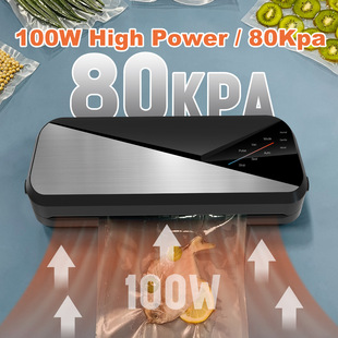 Cross-Border Stainless Steel Vacuum Sealing Machine Household Fully Automatic Vacuum Machine Kitchen Plastic Sealing and Preservation Machine Cross-Border Stainless Steel