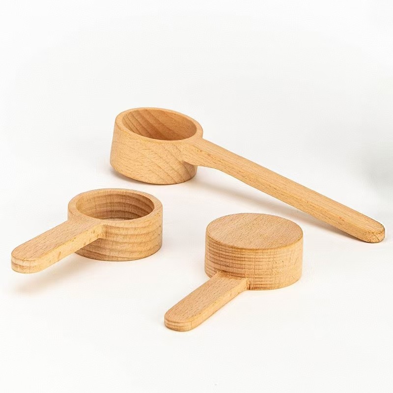 Cucharas de café en polvo de nuez negra creativa gramo de leche en polvo de madera cucharas de madera de mango corto retro cucharas de horneado de madera maciza
