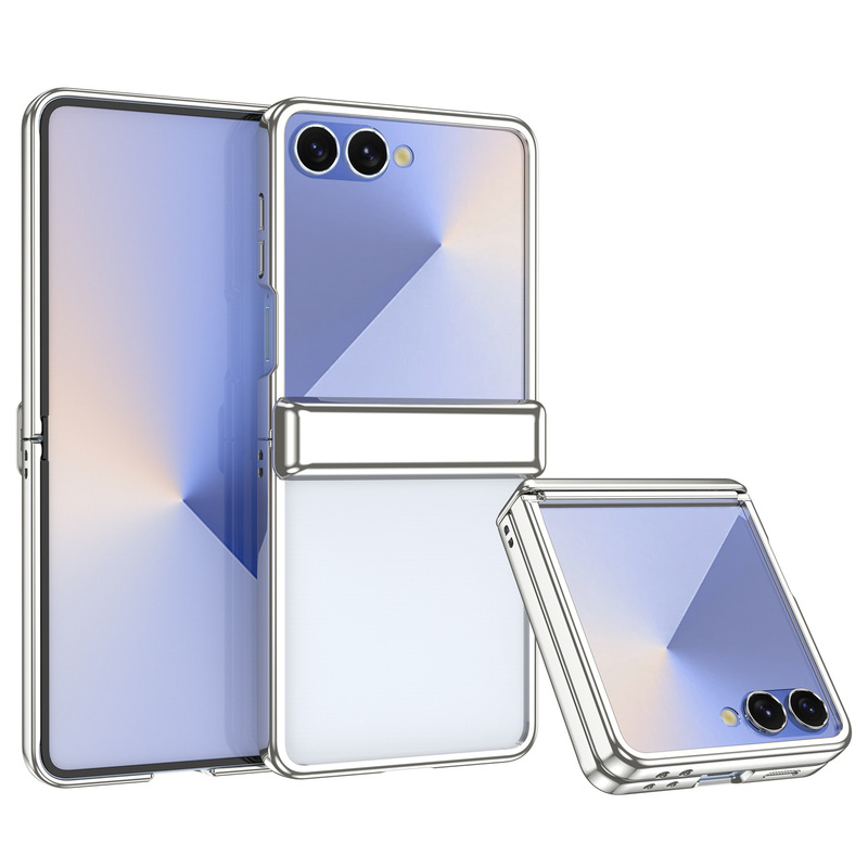 人気のサムスン Z Flip7 携帯電話ケース折りたたみ電気メッキ高精細透明強化フィルムオールインクルーシブヒンジ保護カバー|undefined