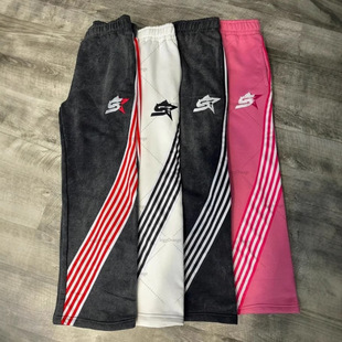 2025 European and American Fashion Trousers Casual Men's and Women's Splicing Loose Color Splicing Sports Casual Pants