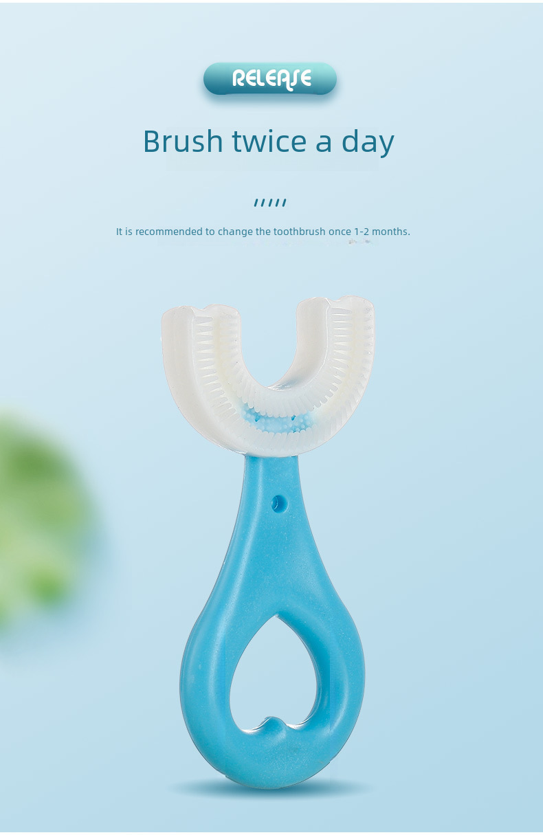 Children's U-shaped Toothbrush U-shaped Infant Baby 2-6-12 Years Old Children Soft Hair Silicone Mouth Contains Clean Brushing Artifact