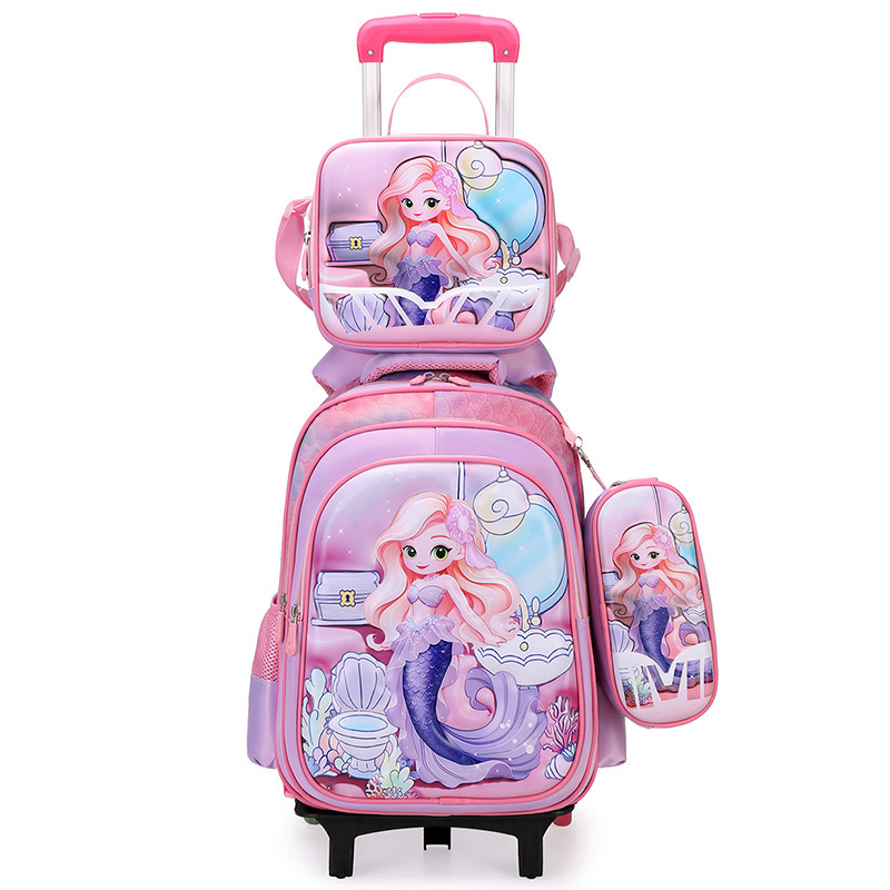 Nuevo tipo de bolsas de tirón de tres piezas de dibujos animados unicornio para niños mochila de espalda de gran capacidad para hombres