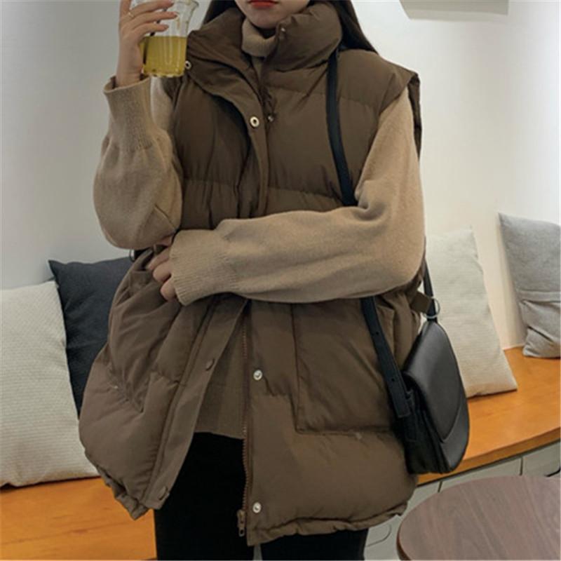 Cotton Vest Large 300 Pounds of fat mm Autumn and winter Korean Edition Easy 240 cotton-padded jacket Vest cotton-padded clothes coat ins tide