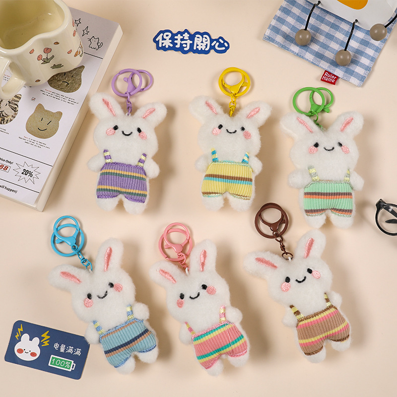 Autumn and Winter New Style Sweater Bunny Doll Squeaky Pendant Keychain Doll Brooch Jewelry Wholesale