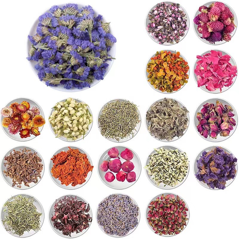 Amazon Hot Sale Rose Petal Aromatherapy Candle DIY Material Flower Soap Dried Flower Sachet Lemon Slice Red Qiao Mei