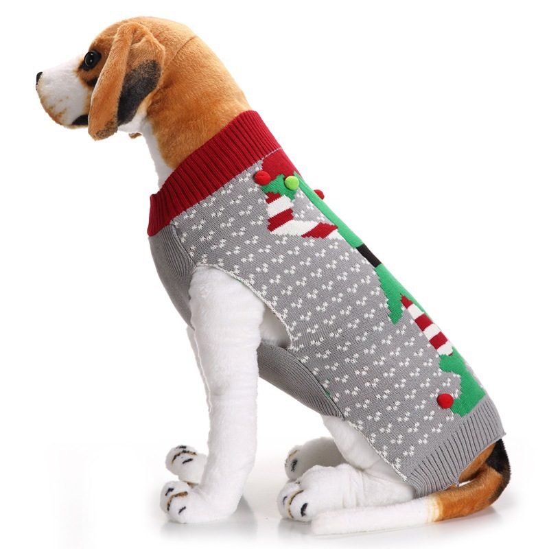 Navidad ropa de perro gris verde extraño Joker suéter de mascota Navidad elfo Teddy Bear ropa Bulldog
