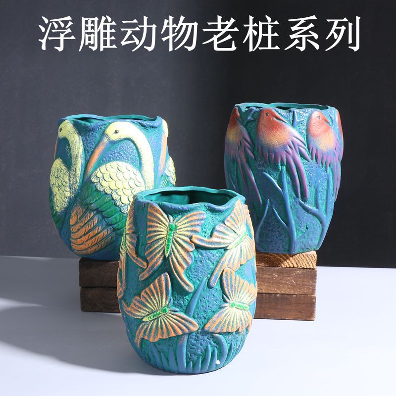 浮雕动物老桩系列