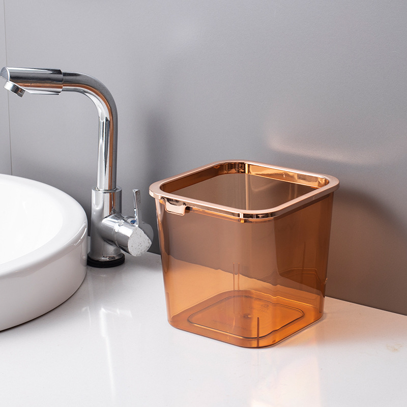 High quality small transparent garbage can for home use, storage system, simple and elegant design