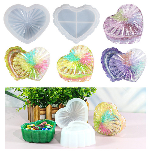 Proud diy glue mold striped love storage box silicone mold jewelry ornaments exclusively for cross-border supply