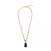 CC权志龙同款爱心链条项链欧美小众个性嘻哈风多色小熊吊坠项链