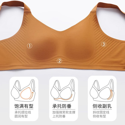 Autumn/Winter super thin bra for large breasts that hides the chest and has no trace, jelly bar lingerie, large size anti-sag, cupping under-breast bra, thin