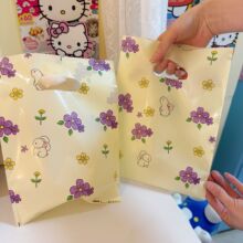 花间兔四指袋扣手加厚礼品袋子服装袋饰品手提袋塑料袋批发logo