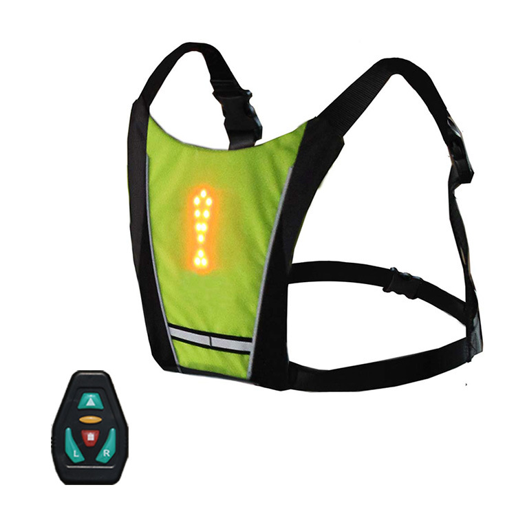 Control remoto inalámbrico LED luminoso luz de advertencia ciclismo bolsa luminosa chaleco luminoso sin LOGO ventas directas de la fábrica
