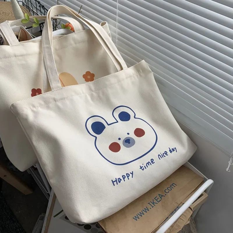 Ins Canvas Bag Female Student Korean Style 2022 New Style Fresh All-Match Shoulder Bag Large Capacity Hand Bag
