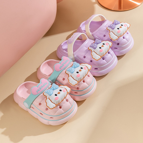 Children's Hole Shoes  Summer New Girl's Outdoor Slip-Resistant Stylish Slippers Soft Sole Boy Cartoon Beach Shoes