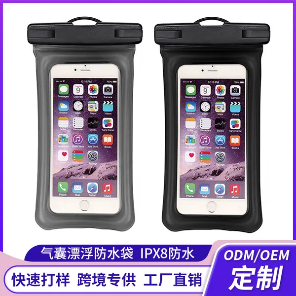Air Bag Mobile Phone Waterproof Bag with Touch Screen, Swimming, Diving and Rafting Mobile Phone Transparent Inflatable Protective Cover Waterproof Bag