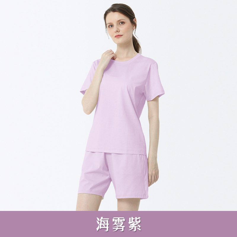 Luz de lujo piel algodón mercerizado las mujeres del verano pijamas traje antibacteriano sensación fresca delgada casual Home wear