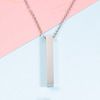 Fashionable rectangular necklace stainless steel, three dimensional pendant, simple and elegant design, European style, mirror effect