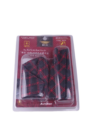 Red Wine Series Gear Handbrake 2-piece Set Manual/Automatic Universal Car Handbrake Cover + Gear Cover