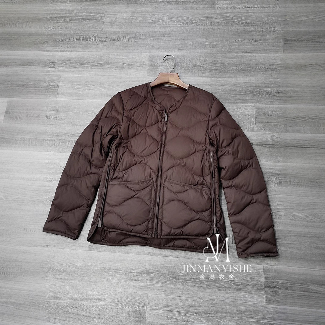 European S Style Lightweight and Warm down Jacket! Gourd Quilted Slim Fit Round Neck Casual Jacket for Women in Autumn and Winter