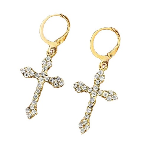 Cross-border special for niche women's earrings, light luxury summer earbud earrings, summer high-end cross earrings