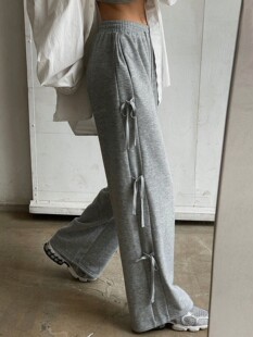 Casual pants street style loose fit high waist �L����ѝŮ wo
