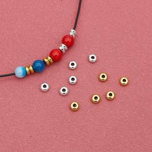 Gujin, silver alloy flat loose bead bracelet necklace Buddhist bead accessories diy retro tubes silver partition