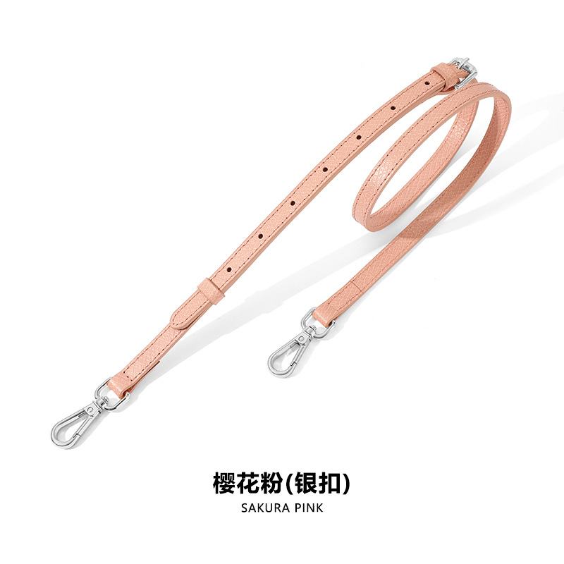 A- 48 first layer leather 1.2cm adjustable cherry powder silver buckle