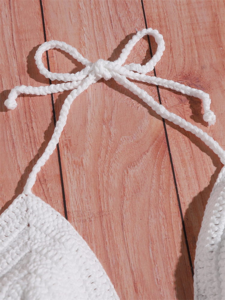 廠價(jià)直銷度假風(fēng)比基尼修身純色手勾綁帶大流蘇泳衣上衣 批發(fā) 1059