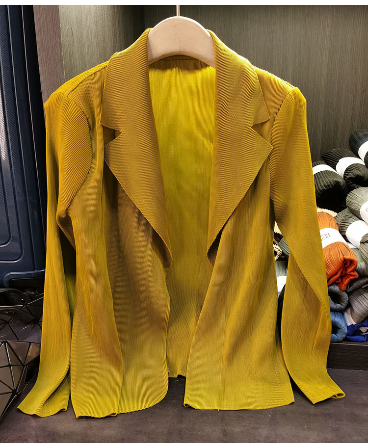 Áo blazer nữ một nút xếp ly tay dài cao cấp mùa xuân hè — Màu tím, Màu đỏ hoa hồng, Màu hồng, Màu xanh lá chi tiết 34