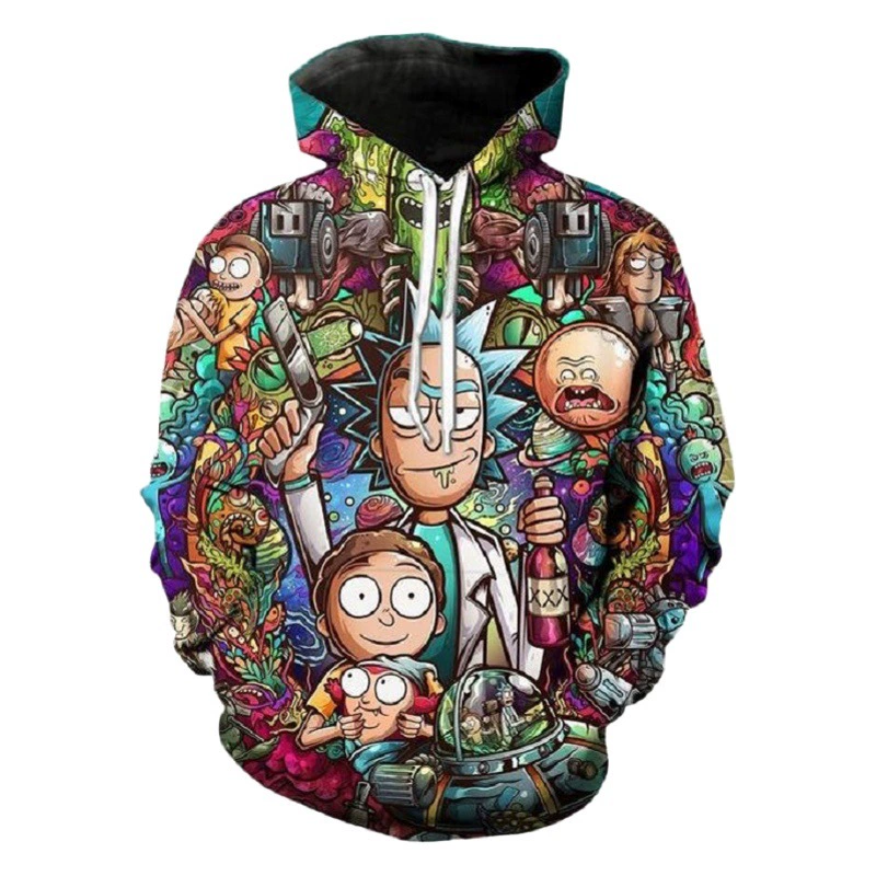 Внешняя торговля новый 3D цифровая печать COS Rick and Morty аниме свитер Мужская толстовка с капюшоном Европейский и американский трансграничный эксклюзивный