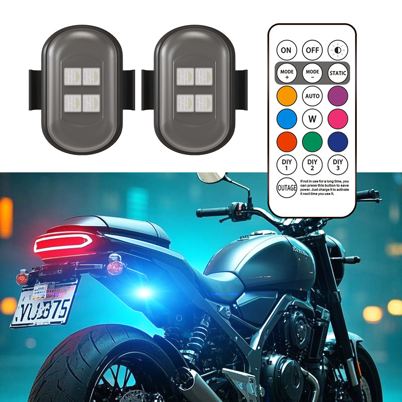 4 lámparas LED aeronaves luces de motocicleta UAV flash inalámbrico luz de advertencia de control remoto luz de crucero