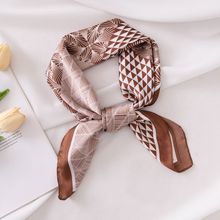 70cm仿真絲印花絲巾女小方巾春秋薄款百搭西裝襯衫氣質時尚領巾