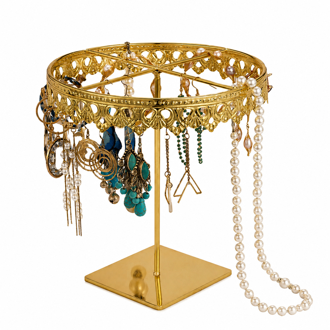 Stainless Steel Crown Necklace Stand Earring Organizer Jewelry Display Stand Jewelry Storage Mall Jewelry Display