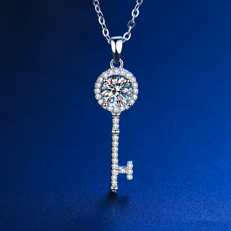 PT950 Платиновое бриллиантовое ожерелье Mosang ins вход Роскошная ниша Платина ключица бриллиант Муассанит кулон подарок любовнику