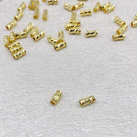 铜镀14K金切面筒珠镂空直筒隔珠散珠串珠手链项链尾链DIY饰品配件